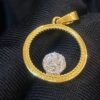 Stunning 0.26 Carats Round Brilliant Cut Diamonds Circle Pendant In 750 18K Gold