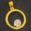 Stunning 0.26 Carats Round Brilliant Cut Diamonds Circle Pendant In 750 18K Gold