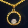 Stunning 0.26 Carats Round Brilliant Cut Diamonds Circle Pendant In 750 18K Gold