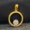 Stunning 0.26 Carats Round Brilliant Cut Diamonds Circle Pendant In 750 18K Gold