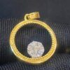 Stunning 0.26 Carats Round Brilliant Cut Diamonds Circle Pendant In 750 18K Gold