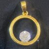 Stunning 0.26 Carats Round Brilliant Cut Diamonds Circle Pendant In 750 18K Gold