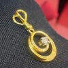 Stunning 0.07 Cts Round Brilliant Cut Natural Diamond Spiral Pendant In 18K Gold