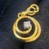 Stunning 0.07 Cts Round Brilliant Cut Natural Diamond Spiral Pendant In 18K Gold
