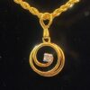 Stunning 0.07 Cts Round Brilliant Cut Natural Diamond Spiral Pendant In 18K Gold