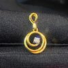 Stunning 0.07 Cts Round Brilliant Cut Natural Diamond Spiral Pendant In 18K Gold