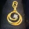 Stunning 0.07 Cts Round Brilliant Cut Natural Diamond Spiral Pendant In 18K Gold