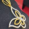 Pave 0.80 Cts Round Brilliant Cut Natural Diamonds Butterfly Pendant In 18K Gold