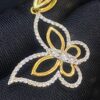 Pave 0.80 Cts Round Brilliant Cut Natural Diamonds Butterfly Pendant In 18K Gold