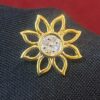P-481 (1) Pave 0.20 Carats Round Brilliant Cut Natural Diamonds Floral Pendant In 18K Gold