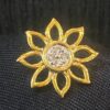P-481 (6) Pave 0.20 Carats Round Brilliant Cut Natural Diamonds Floral Pendant In 18K Gold
