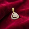 Pave 0.40 Ct Round Brilliant F/VS1 Diamonds Halo Pendant In Fine 14K Yellow Gold