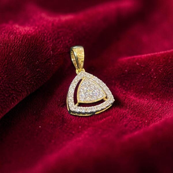 Pave 0.40 Ct Round Brilliant F/VS1 Diamonds Halo Pendant In Fine 14K Yellow Gold