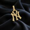 P-497-Y (31) Classy 2.20 Cts Round Brilliant Cut Diamonds Unisex NY Yankees Logo Pendant 14K Gold