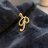0.54 Cts Round Brilliant F/VS1 Diamonds Alphabet "P" Unisex Pendant In 14K Gold