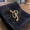 0.54 Cts Round Brilliant F/VS1 Diamonds Alphabet "P" Unisex Pendant In 14K Gold