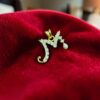 Pave 1/2 Cts Round Brilliant F/VS1 Diamonds Initial “M” Unisex Pendant 14K Gold