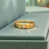 Classy 0.10 Cts Round Brilliant Cut Diamond Unisex Engagement Band Ring 18K Gold