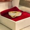 R-056 (29) Pave 0.72 Cts Round Brilliant F/VS1 Diamonds 3-Row Engagement Band Ring 18K Gold