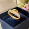 R-056 (31) Pave 0.72 Cts Round Brilliant F/VS1 Diamonds 3-Row Engagement Band Ring 18K Gold