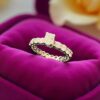 2.40 Cts GIA Certified Cushion Round Cut F/VS1 Diamonds Engagement Ring 18K Gold