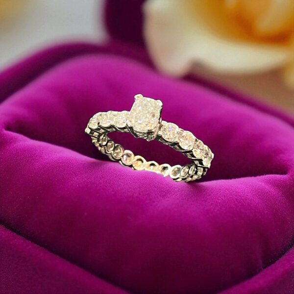 2.40 Cts GIA Certified Cushion Round Cut F/VS1 Diamonds Engagement Ring 18K Gold