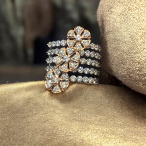 R-093 (19) Pave 2.63 Cts Round Brilliant Cut Natural Diamonds Anniversary Band Ring 14K Gold