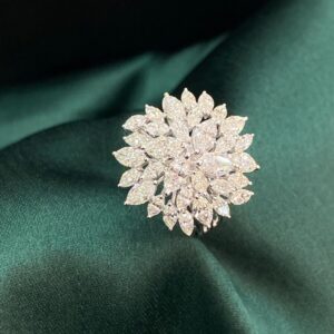 R-104 (1) 3.20 Carats F/VS1 Marquise Natural Diamonds Party Ring In Stamped 18K White Gold
