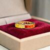Stunning 11.50 Carats Natural Princess Shape Sapphires Unisex Band Ring 18K Gold