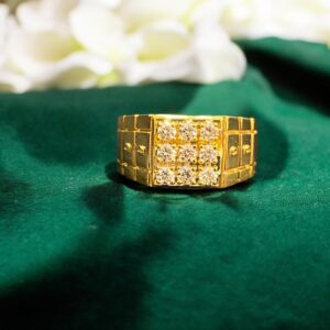 Exquisite 0.58 Cts Round Brilliant Cut Diamonds Men's 9-Stone Band Ring 14K Gold
