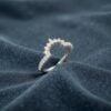 Pave 0.48 Cts Round Brilliant F/VS1 Diamonds Stacking Band Ring 14K White Gold