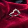 Pave 0.48 Cts Round Brilliant F/VS1 Diamonds Stacking Band Ring 14K White Gold