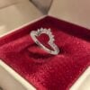 Pave 0.48 Cts Round Brilliant F/VS1 Diamonds Stacking Band Ring 14K White Gold