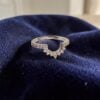 Pave 0.48 Cts Round Brilliant F/VS1 Diamonds Stacking Band Ring 14K White Gold