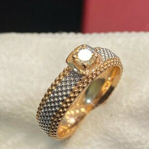 0.20 Cts Round Brilliant Cut Natural Diamond Solitaire Wedding Ring In 18K Gold