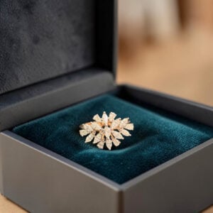 0.90 Cts Marquise Pear F/VS1 Diamonds Multi-Shape Cluster Ring In 14K Rose Gold