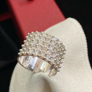 R-226 (1) Pave 3.58 Cts Round Brilliant Cut Diamonds Engagement Band Ring In 585 14K Gold