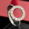 R-230 (2) Pave 0.90 Cts Round Brilliant Cut Diamonds Engagement Band Ring In 14K Gold