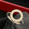 R-230 (5) Pave 0.90 Cts Round Brilliant Cut Diamonds Engagement Band Ring In 14K Gold