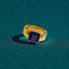R-245 (19) Elegant 6.38 Cts F/VS1 Round Brilliant Cut Diamonds Sapphire Men's Ring 18K Gold