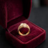 Exquisite 1.50 Cts Emerald Round F/VS1 Diamonds Four-Row Band Ring 14K Rose Gold