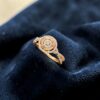 R-247 (19) Pave 0.32 Cts Round Brilliant F/VS1 Diamonds Anniversary Ring In 14K Rose Gold