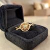 R-247 (20) Pave 0.32 Cts Round Brilliant F/VS1 Diamonds Anniversary Ring In 14K Rose Gold