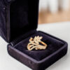 Stunning 0.94 Cts Marquise Round F/VS1 Diamonds Cross Over Floral Ring 14K Gold