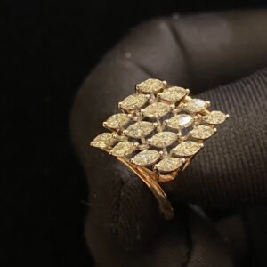 Stunning 0.81 Cts Marquise Shape Natural Diamonds Wedding Band Ring In 14K Gold