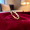 Stunning 0.24 Cts Round Brilliant F/VS1 Diamonds Heart Shape Band Ring 14K Gold