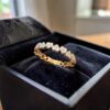 Stunning 0.24 Cts Round Brilliant F/VS1 Diamonds Heart Shape Band Ring 14K Gold