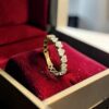 Stunning 0.24 Cts Round Brilliant F/VS1 Diamonds Heart Shape Band Ring 14K Gold
