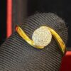 Pave 0.16 Cts Round Brilliant Cut Natural Diamonds Wedding Band Ring In 14K Gold