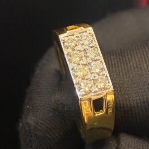 0.63 Cts Round Brilliant Cut Diamonds Men's Engagement Band Ring In 585 14K Gold